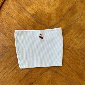 White tube top with cherry